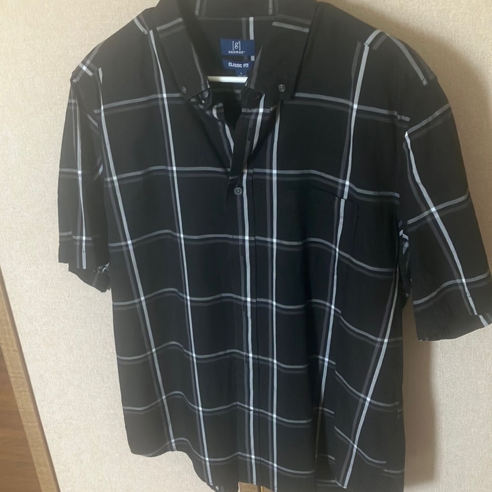 FINAL MARKDOWN Classic Black Plaid Men's Shirt large